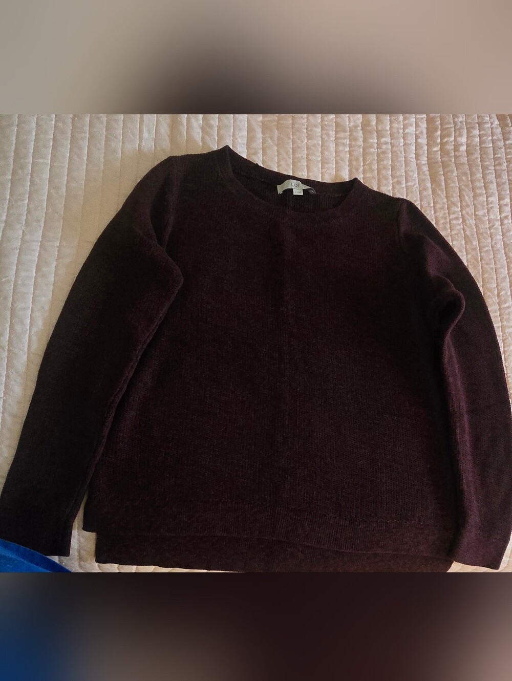 GREAT USED CONDITION~LOFT Burgundy Textured Soft Knit Pullover Sweater~Size L